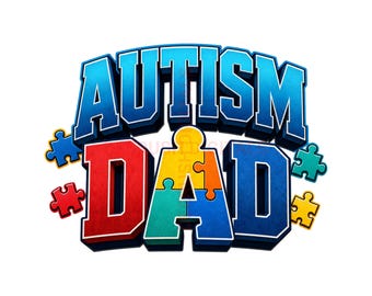 Autism Dad PNG, Autism Awareness Dad Design, Puzzle Piece Sublimation