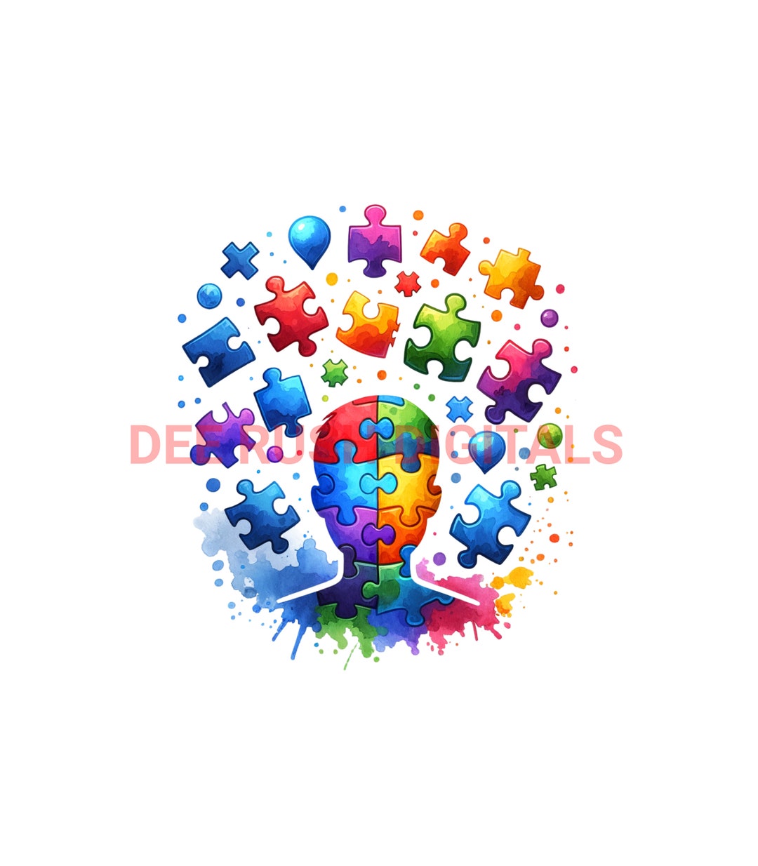 Autism Puzzle Pieces Digital Download PNG Autism Neurodiversity Puzzle ...