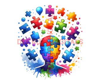 Autism Awareness Puzzle Pieces Png, Neurodiversity Graphic Digital Download, Autism Stimming,Puzzle Jigsaw, Autistic png design, Kids shirt
