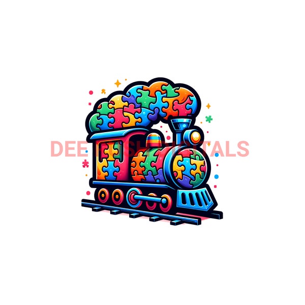 Autism puzzle train png - Autism train png - Train autism awareness png - Train digital download