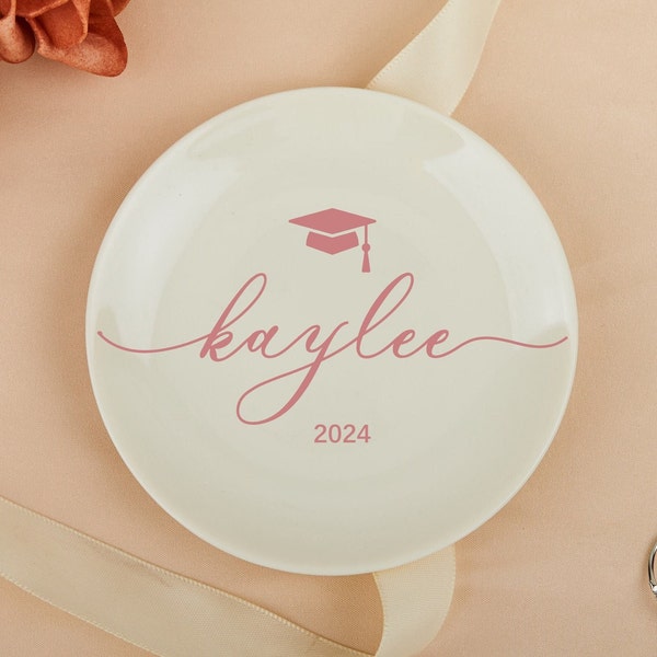 Graduation Jewelry Dish,Graduation Gift for Her,Personalized Trinket Dish,Class of 2024,Daughter Grad Gift,College Graduation,High School