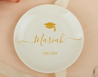 Personalized Graduation Gift, Custom Jewelry Dish, Class of 2024, College Graduation Gift for Her, Masters Degree Gifts, Daughter Grad Gift