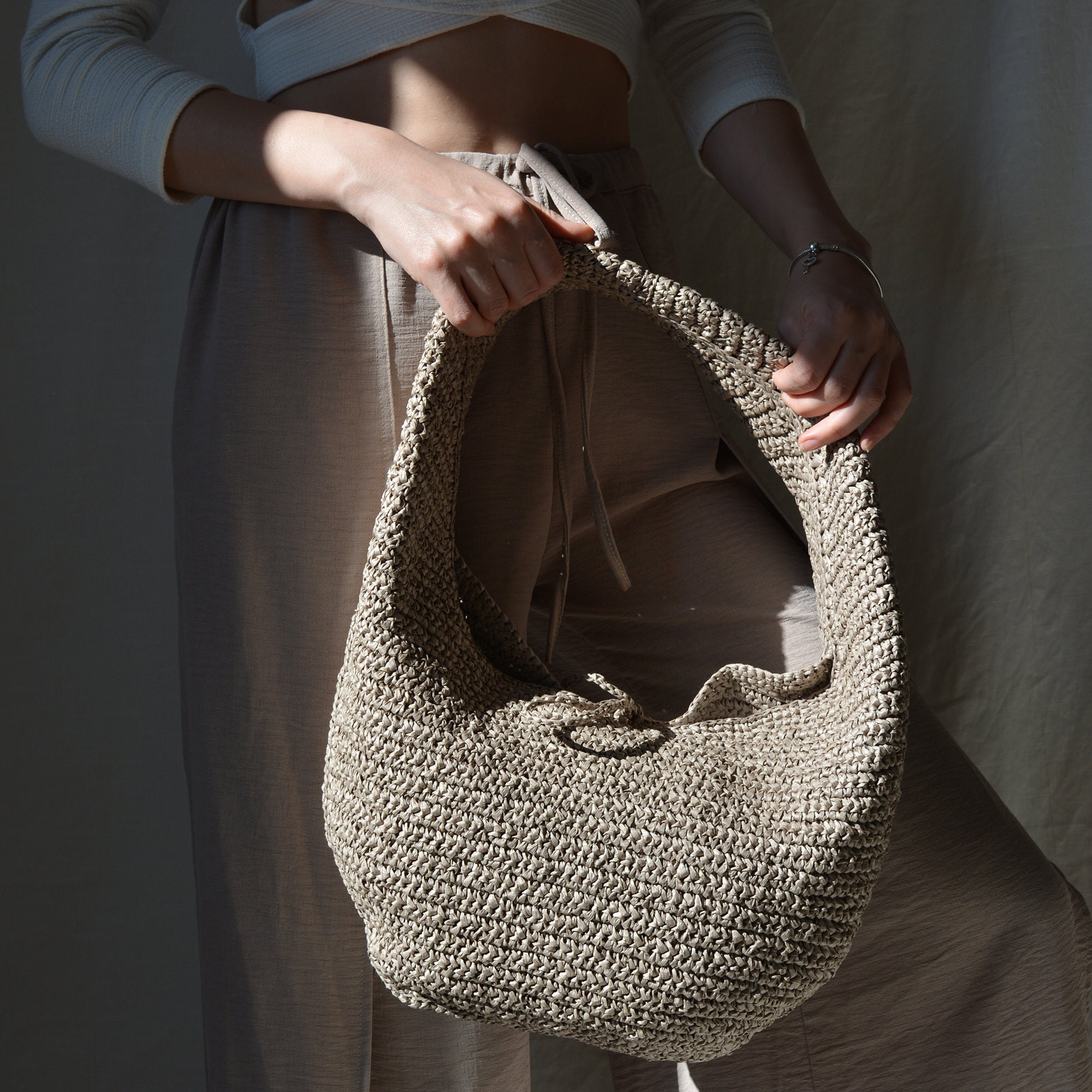 Raffia hobo Bag