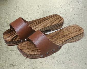 carbonized wooden clogs，Wood Sandals, Japanese Geta, Wooden Slipper, Unisex Wooden shoes, Sauna Slipper