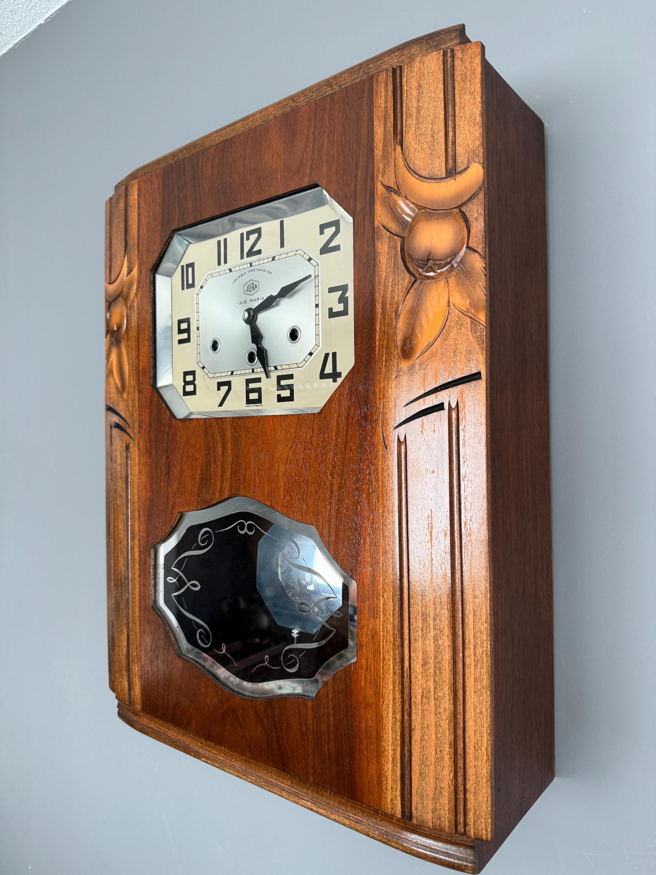 Unique Two-melody Clock. French Jura. Art Deco. AVE MARIA and