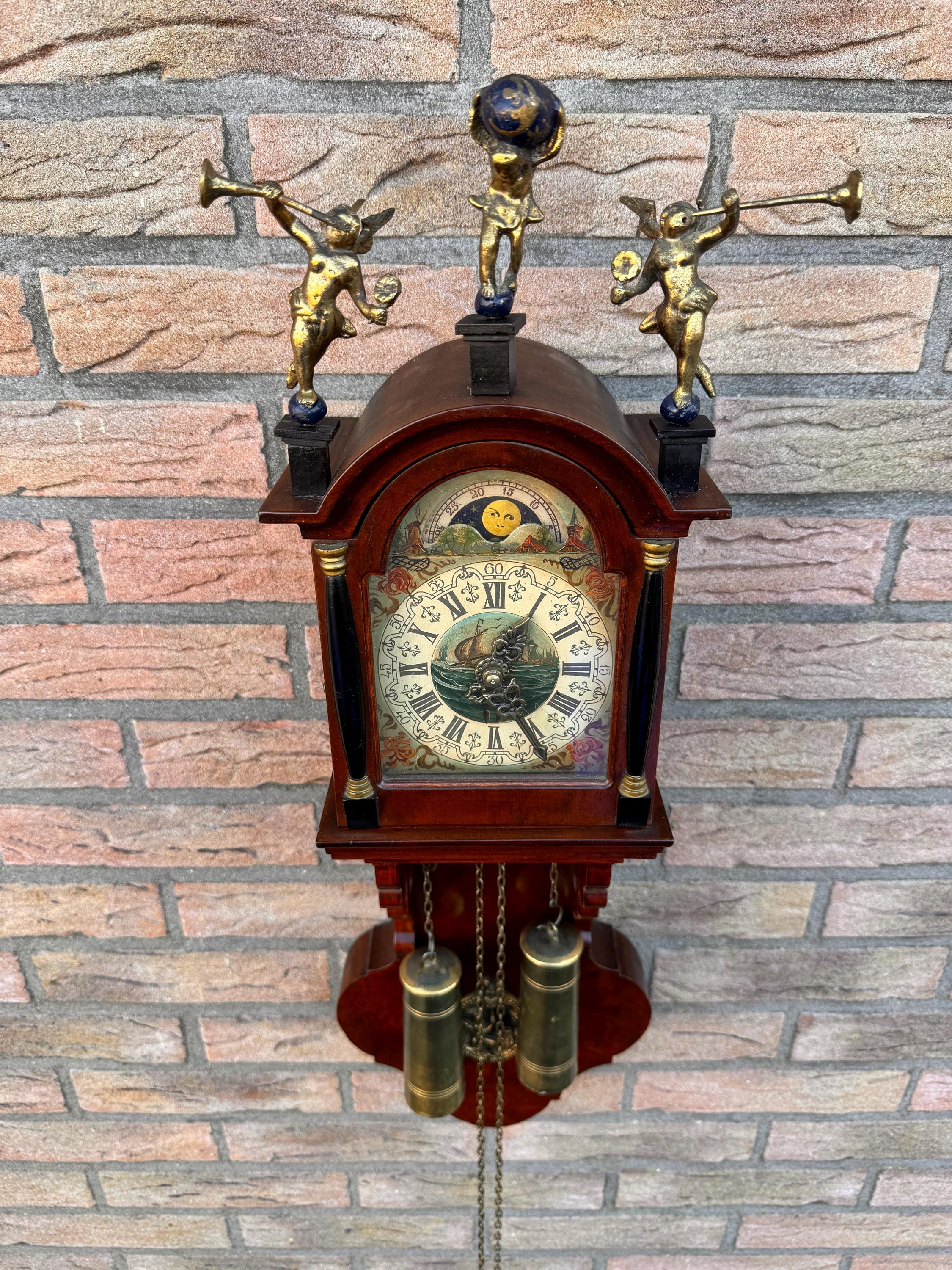 Small Original Frisian Grandfather Clock With Moon Phase Made of
