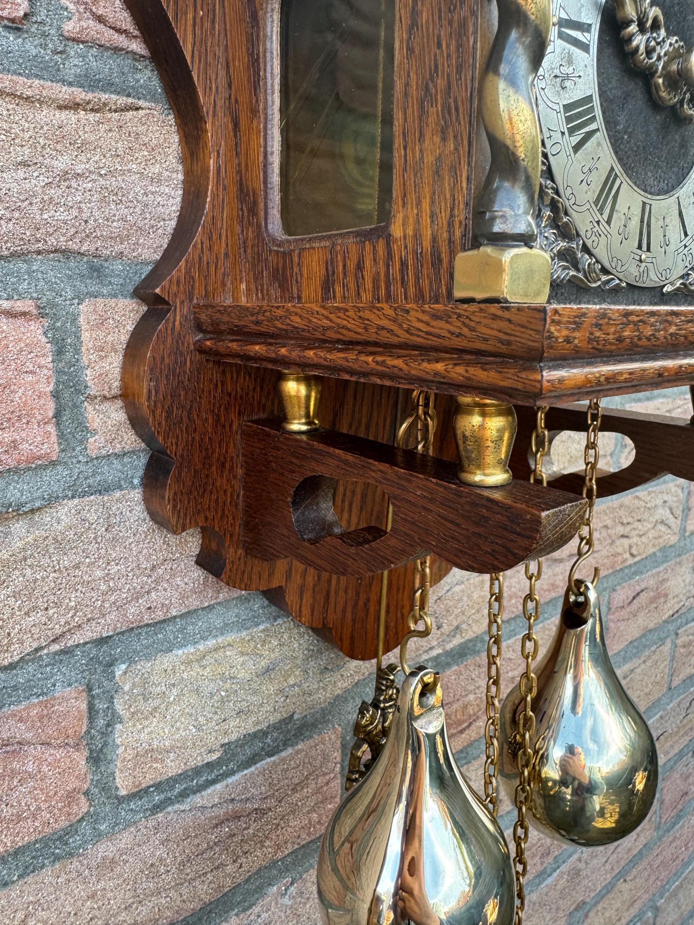 Original Dutch Zaanse Warmink Clock With Pendulum Clock and Two