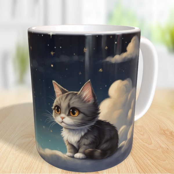 Kaffeetasse  Erinnerung Katze 330ml/Personalisierbar  Digitaldruck Katze Kitten Tier Erinnerung Tod Trauer Liebe Schmerz