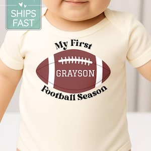 Football Onesie®, Personalized First Football Season With Daddy Bodysuit, Sports Onesie® Football Baby Shower gift, Football Season Bodysuit