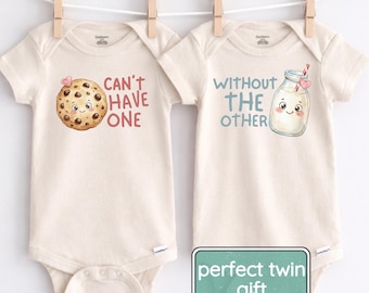Twin Onesie®, Can't Have One Without The Other Baby Onesie®, Funny Milk And Cookie Twin Onesies®, Cute Best Friend Twin Baby Onesie®