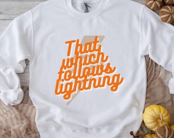 OKC Thunder Sweatshirt: Oklahoma City Basketball Crewneck, Lightning Design