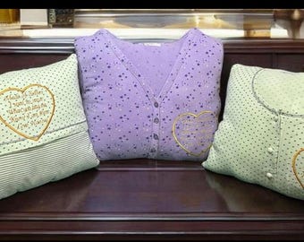 Handmade Memory Cushion from Loved One's Clothing