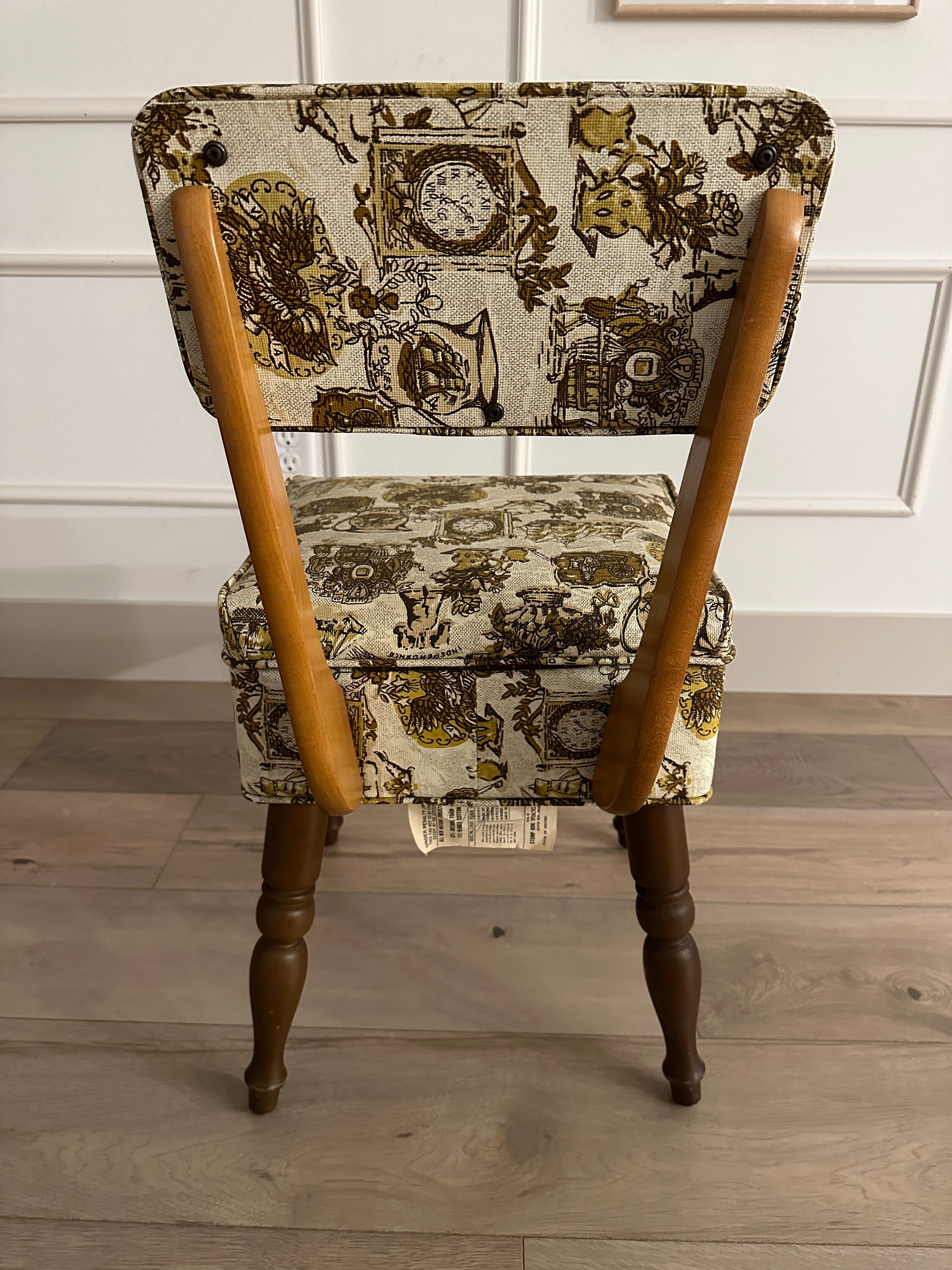 Vintage Stump Home Specialities Sewing Chair With Spool Storage Seat Etsy