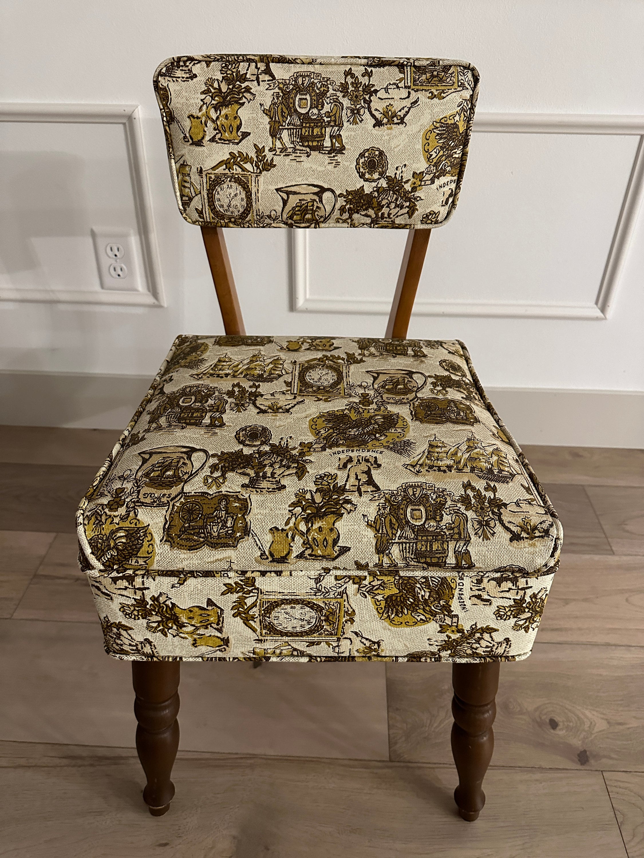 Vintage Stump Home Specialities Sewing Chair With Spool Storage Seat Etsy