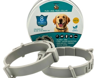 Dog Flea & Tick Collar. Made with all natural plant based oils. Last 8 months. Waterproof. 2 collars.