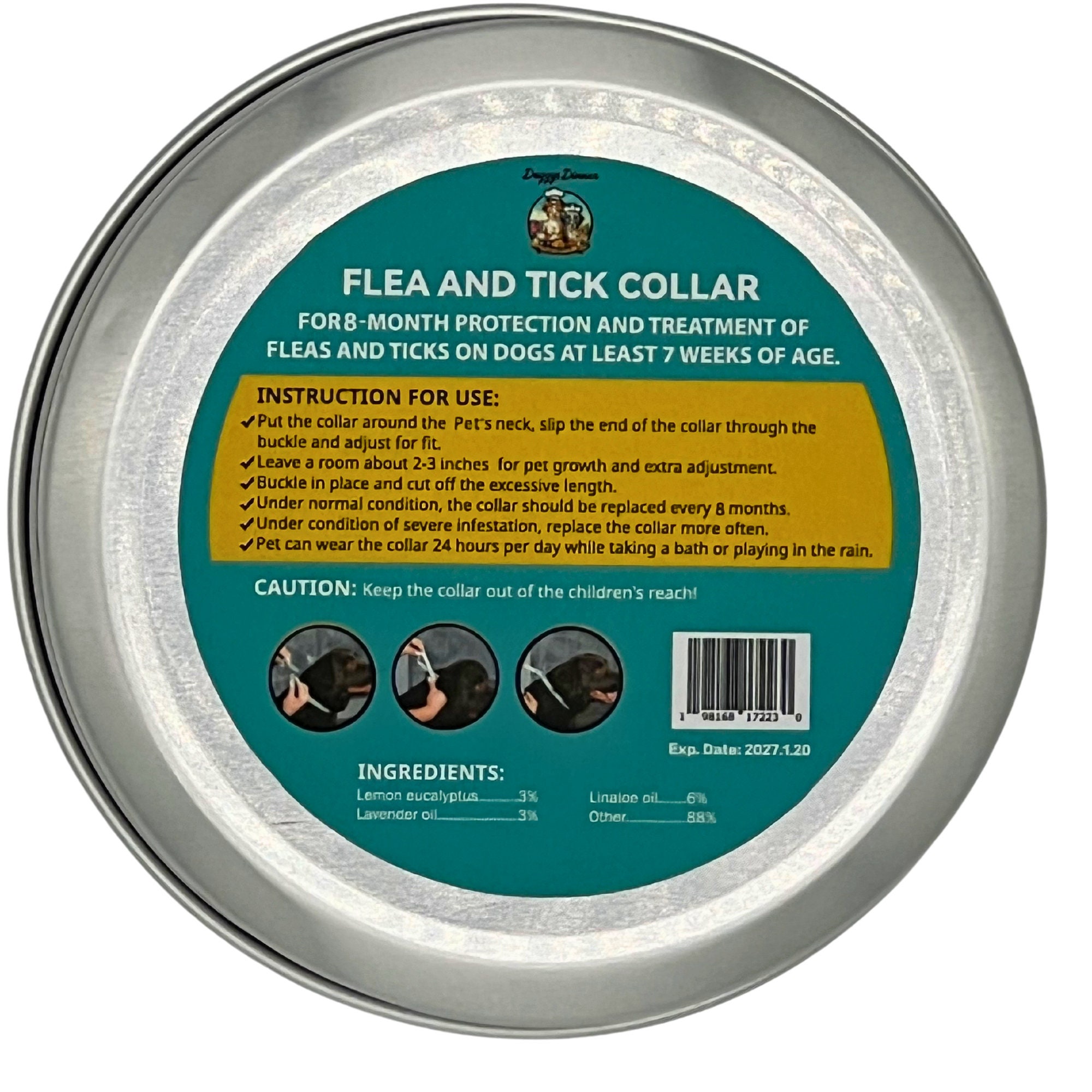 Dog Flea & Tick Collar. Made With All Natural Plant Based Oils, No