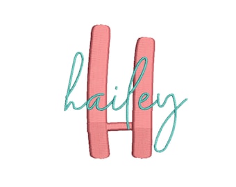Charlie Duo Embroidery Font,Script Font Satin Stitch Embroidery,Duo Letters Font,Duo Farmhouse font and Script font Alphabet 2 fonts A2