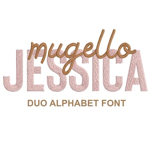Bellbi Duo Embroidery Font,Script Font Satin Stitch Embroidery,Duo Letters Font,Farmhouse font,Script font Alphabet 2 fonts,Signature font