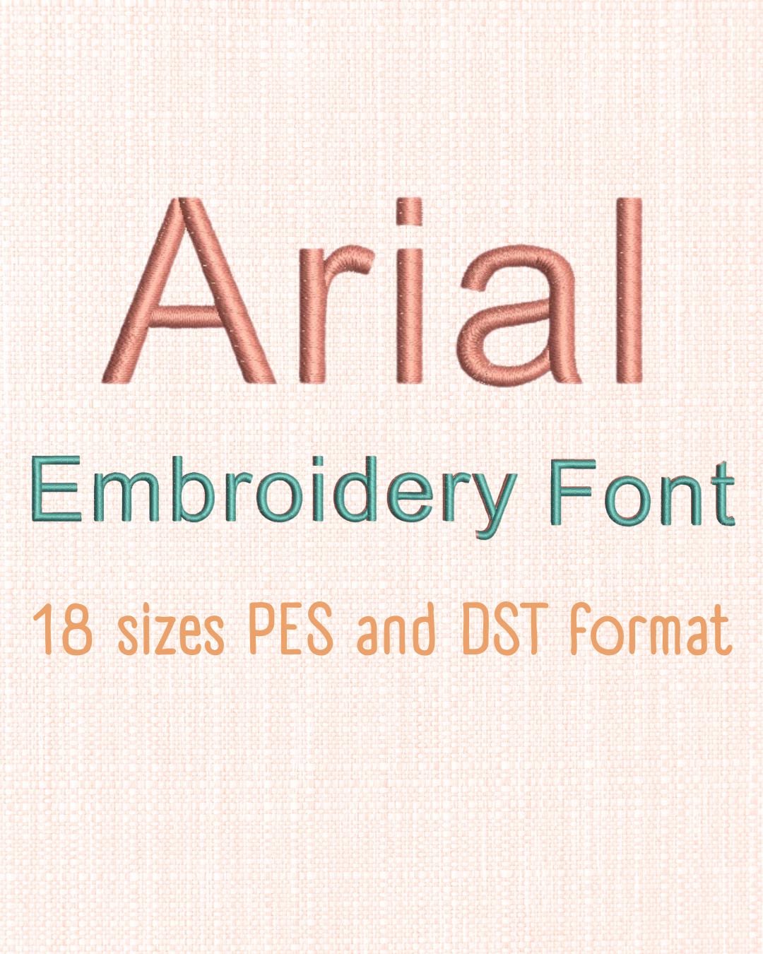 Arial Font, Calligraphy Fonts, 18 Sizes ,satin and Filled Stitches ...