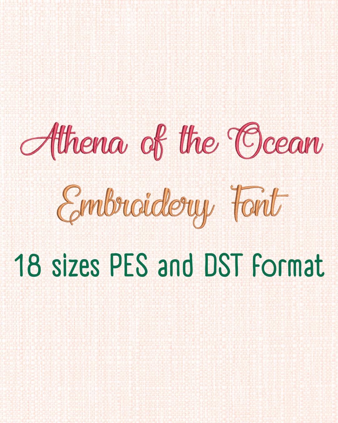 Athena of the Ocean Font, Calligraphy Fonts, 18 Sizes ,satin and Filled ...