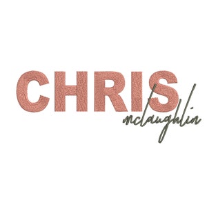 Chrisvultures Duo Embroidery Font, Schreibschrift Satin Stitch Embroidery, Duo Letters Font, Duo Farmhouse font und Script font Alphabet 2 fonts
