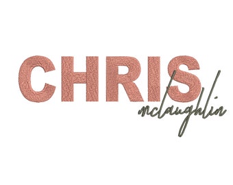 Chrisvultures Duo Embroidery Font,Script Font Satin Stitch Embroidery,Duo Letters Font,Duo Farmhouse font and Script font Alphabet 2 fonts