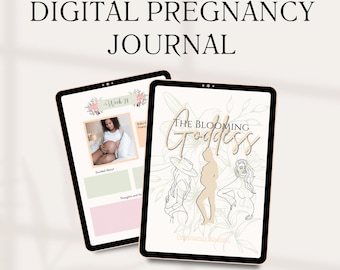 Editable Digital Pregnancy Journal Canva Template – Empowering Maternity Planner– Printable Weekly Prompts, Affirmations & Milestone Tracker