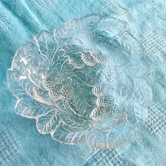 Pair of Vintage Indiana Glass Loganberry Bonbon Dish • Depression Glass Triangular Bowls
