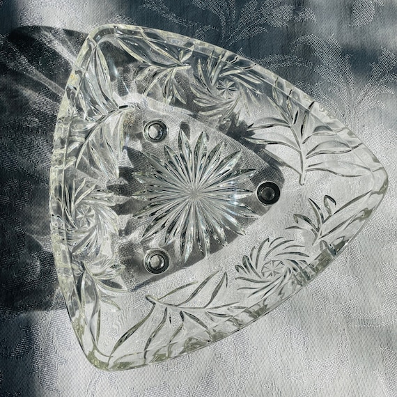Vintage Hazel Atlas Bonbon Candy Dish - Clear Glass Jewelry Tray - Mid Century Modern Home Decor