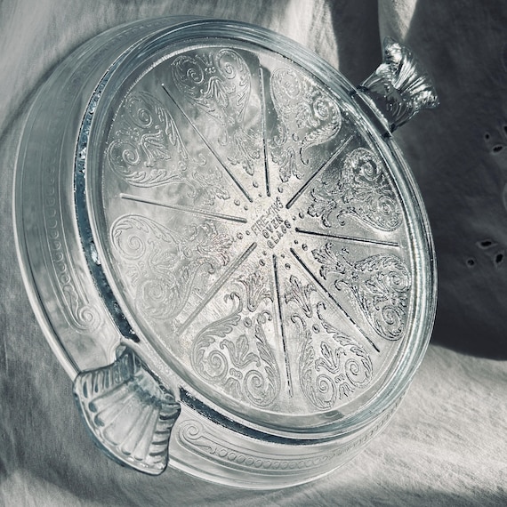 Vintage Philbe Sapphire Blue Depression Glass Trivet, Fire King Ovenware by Anchor Hocking