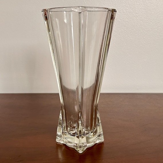 Vintage Anchor Hocking Fire-King Rocket Vase | Mid Century Modern Paneled Glass Decor