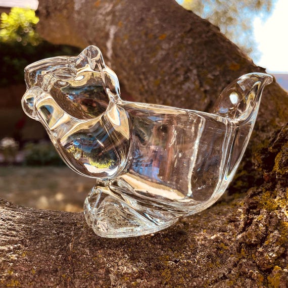 Vintage Crystal Squirrel Votive Holder: 1980s Avon Woodland Decor