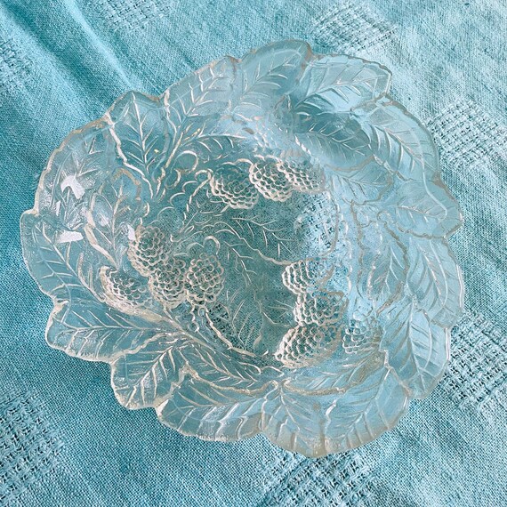 Vintage Indiana Glass Loganberry Bon Bon Dish • Depression Glass Triangular Bowl