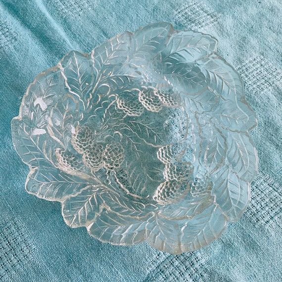 Vintage 1920s Indiana Glass Loganberry Clear Triangle Dish - Depression Glass Candy Dish and Serving Bowl