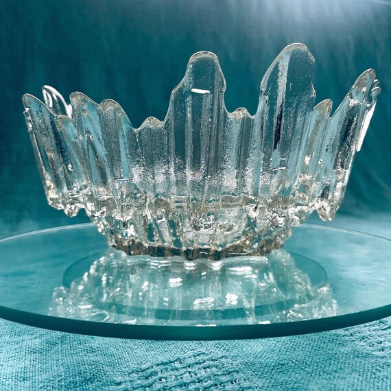 Tauno Wirkkala Humppila Art Glass Bowl – Finnish Ice Glass, Mid Century Modern Decor