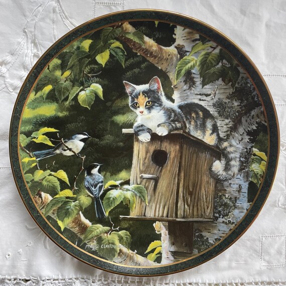 Complete Set of 10 Cat Plates - Nosy Neighbors by Persis Clayton Weirs, Bradford Exchange – Vintage Cat Decor – Wall Art Gift for Cat Lovers
