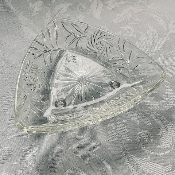 Vintage Hazel Atlas Bonbon Dishes - Mid Century Modern Clear Glass Trinket Trays