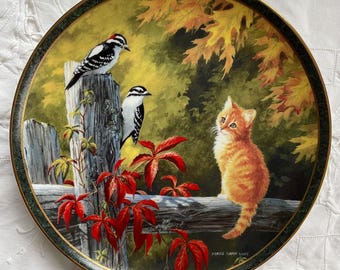 Complete Set of 10 Cat Plates - Nosy Neighbors by Persis Clayton Weirs, Bradford Exchange – Vintage Cat Decor – Wall Art Gift for Cat Lovers