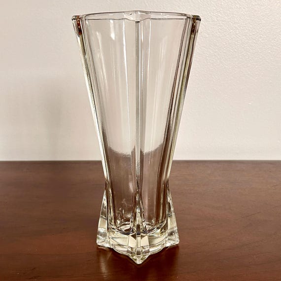 Vintage Anchor Hocking Rocket Vase | Mid Century Modern Paneled Glass Decor