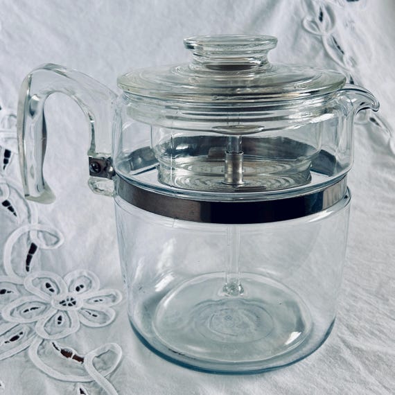 Vintage Pyrex Flameware 9 Cup Percolator Model 7759, Complete Tested Working Glass Coffee Pot