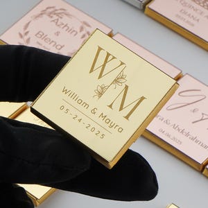 Custom chocolate favors for weddings and engagement celebrations