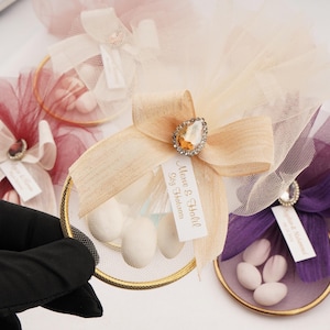 Personalized Almond Candy Wedding Favors, 5 Jordan Almonds, Edible Guest Gift for Weddings or Engagement, Bulk Custom Candy