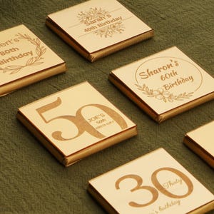 50. Geburtstag Gastgeschenke, 50. Geburtstag Schokoladengeschenke, Geburtstag Plexiglas Schokoladengeschenke, Geburtstag Gastgeschenke für Gäste, Geburtstagsgeschenk,