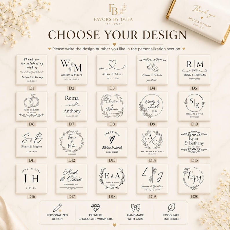 チョコレートのギフト50選、ゲストへのウェディングギフト、婚約チョコレート、ウェディングギフト、カスタマイズチョコレート、プレキシガラスチョコレート 画像 4