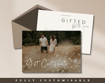 Photographer Gift Certificate Canva Photo session Gift Card, Photography Voucher, Editable gift card Family session gift, gift for mother