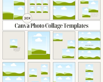 Canva Collage Templates Drag and Drop Photo Grid Layouts for Instagram Moodboard Social Media Photography Branding Content Creator Bundle