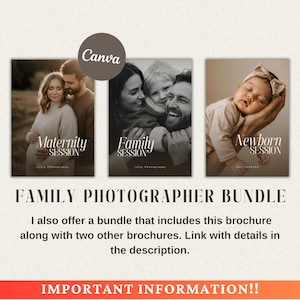 Family photography style guide template for Canva perfect for photographers who want to elevate their client experience and showcase their work beautifully. Includes 30 fully editable pages with pre written text customizable fonts and colors ideal for digital or printed magazines. This professional family session guide helps clients prepare for their shoot with styling tips color palettes wardrobe advice and session day details. A high quality photography magazine template to impress and attract
