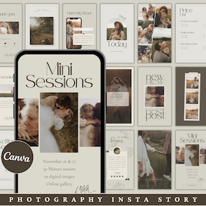 Photography Instagram story Template Instagram content Family Photography Marketing Social Media CANVA Template Instagram Story Posts