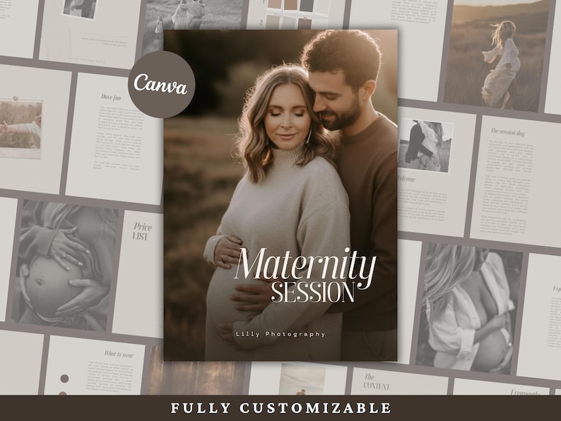 Maternity Photography Template Pregnancy Photoshoot Guide Canva Template Photographer Marketing Materials Client Welcome Packet Maternity Photography Marketing Newborn Photography Branding Template Photography Template