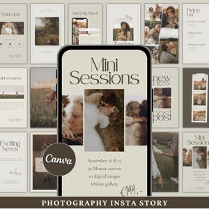 Photographie Modèle d'histoire Instagram Contenu Instagram Photographie de famille Marketing Réseaux sociaux Modèle CANVA Articles d'histoire Instagram